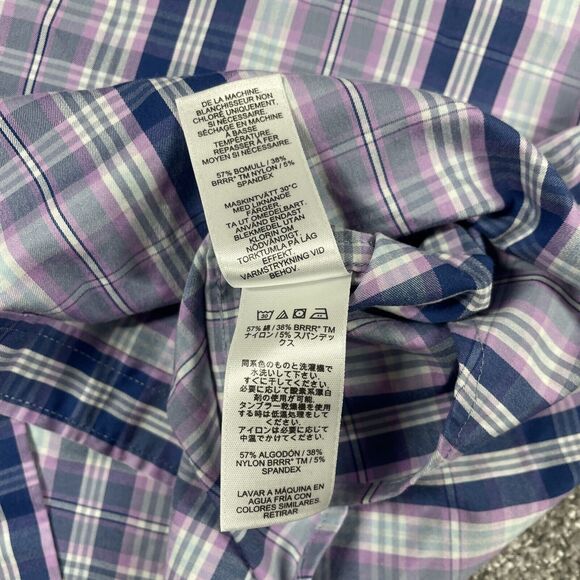 Vineyard Vines Button Down Shirt Mens Large On the Go Performance Plaid Brrr - Picture 6 of 14